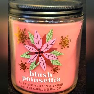 BATH AND BODY WORKS "BLUSH POINSETTIA" SINGLE WICK CANDLE
